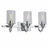 Wall Fixture - 3 Lights - Clear Glass - Chrome 1 Wall Fixture - 3 Lights - Clear Glass - Chrome -Project Source Shop 08385044 L