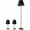 Project Source Floor Lamp and Table Lamps - Metal/Fabric - Black/Chrome - 3-Piece -Project Source Shop 08385069 L
