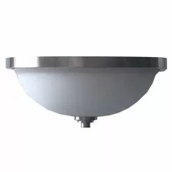 Project Source 2-Light Flushmount Ceiling Light - 13.5-in x 5.5-in - Opal Glass - Brushed Nickel