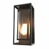 Project Source Outdoor Wall Lantern - 14-in - Black Metal and Glass