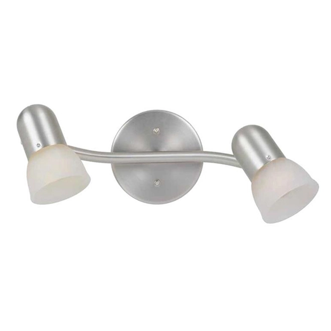 Project Source 2-Light Track Fixture with Alabaster Glass Shades - Satin Nickel 3 Project Source 2-Light Track Fixture with Alabaster Glass Shades - Satin Nickel