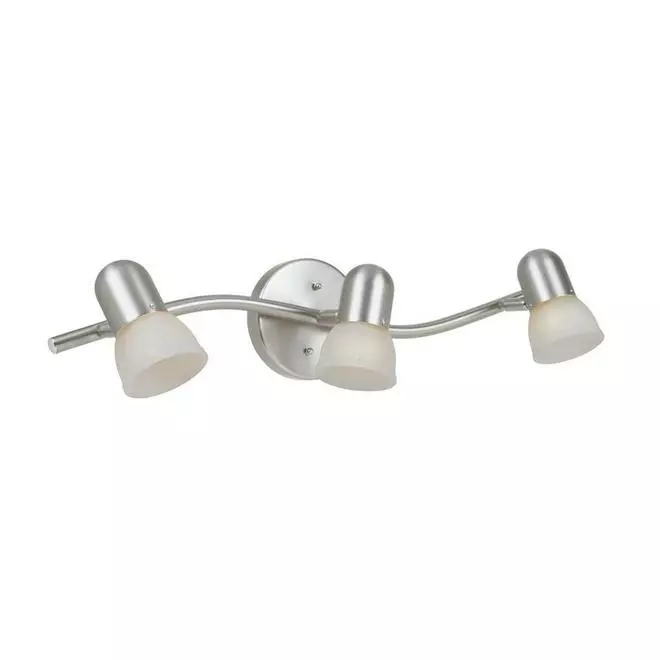 Project Source 3-Light Track Fixture with Alabaster Glass Shades - Satin Nickel 3 Project Source 3-Light Track Fixture with Alabaster Glass Shades - Satin Nickel