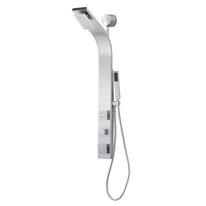 Project Source Shower Column - Brushed Nickel - 4-in x 38.6-in - Stainless Steel and Brushed Brass 3 Project Source Shower Column - Brushed Nickel - 4-in x 38.6-in - Stainless Steel and Brushed Brass