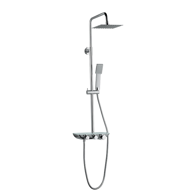 Project Source Shower Column - Adjustable Height - Square Head - Chrome 3 Project Source Shower Column - Adjustable Height - Square Head - Chrome