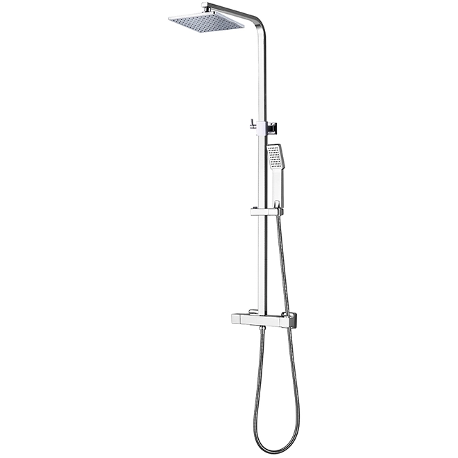 Shower Column - Adjustable Height - Square Head - Chrome 3 Shower Column - Adjustable Height - Square Head - Chrome