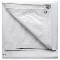 Project Source Polyethylene Tarpaulin - 8-ft x 10-ft - White