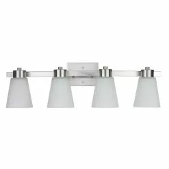 Project Source Vanity Light - 4 Lights - 60 W - Brushed Nickel