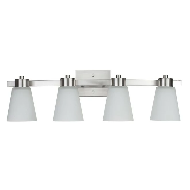 Project Source Vanity Light - 4 Lights - 60 W - Brushed Nickel 3 Project Source Vanity Light - 4 Lights - 60 W - Brushed Nickel