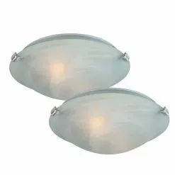 Project Source Ceiling Fixtures - 60-W - 12-in - Satin Nickel - Set of 2