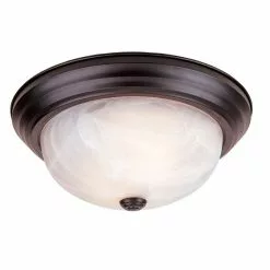 Allen + Roth Flush Mount Light - 11.3-in - Oiled Bronze Finish - 2-Pack