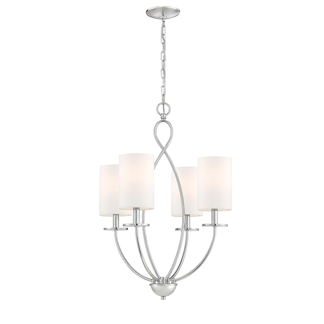 Chandelier - 4 Lights - 18.5" x 27.5" - Metal - Chrome 3 Chandelier - 4 Lights - 18.5" x 27.5" - Metal - Chrome