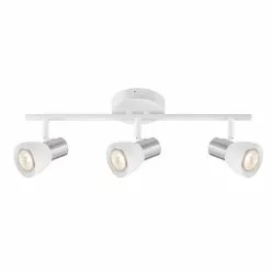 Track Light - 3 Lights - Metal/Glass - White/Brushed Nickel