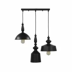 Project Source Black 60 W 3-Light Lantern Pendant