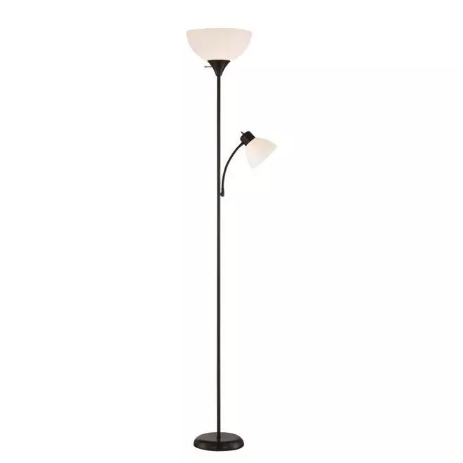 Project Source Floor Lamp with Side Light and 3-Way Switch - 71.7-in - Black 3 Project Source Floor Lamp with Side Light and 3-Way Switch - 71.7-in - Black