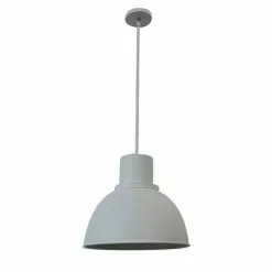 Dome 1-Light Pendant Light- 35" x 15" - Steel - White