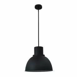 Dome 1-Light Pendant Light- 35" x 15" - Steel - Black