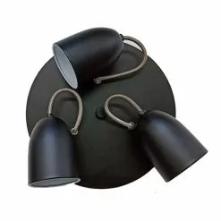 Flush Mount Light- 3 Lights -14" - Steel- Matte Black/Chrome