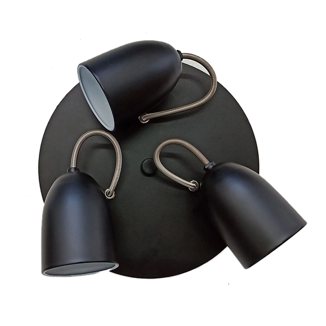 Flush Mount Light- 3 Lights -14" - Steel- Matte Black/Chrome 3 Flush Mount Light- 3 Lights -14" - Steel- Matte Black/Chrome