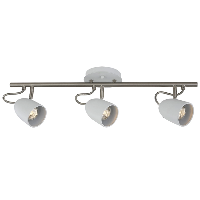 Track Light - 3 Lights - 25" - Steel - Chrome/Matte White 3 Track Light - 3 Lights - 25" - Steel - Chrome/Matte White