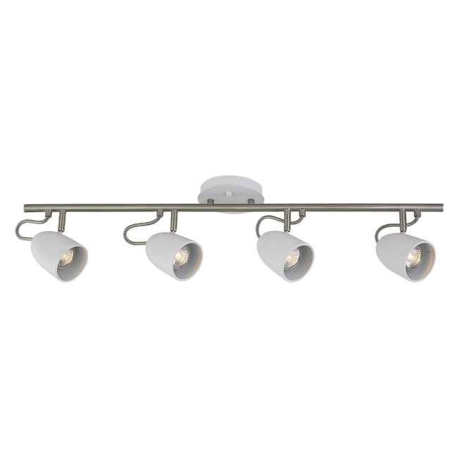 Track Light - 4 Lights - 32" - Steel - Chrome/Matte White 3 Track Light - 4 Lights - 32" - Steel - Chrome/Matte White