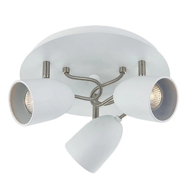 Flush Mount Light- 3 Lights -14" - Steel- Matte White/Chrome 3 Flush Mount Light- 3 Lights -14" - Steel- Matte White/Chrome