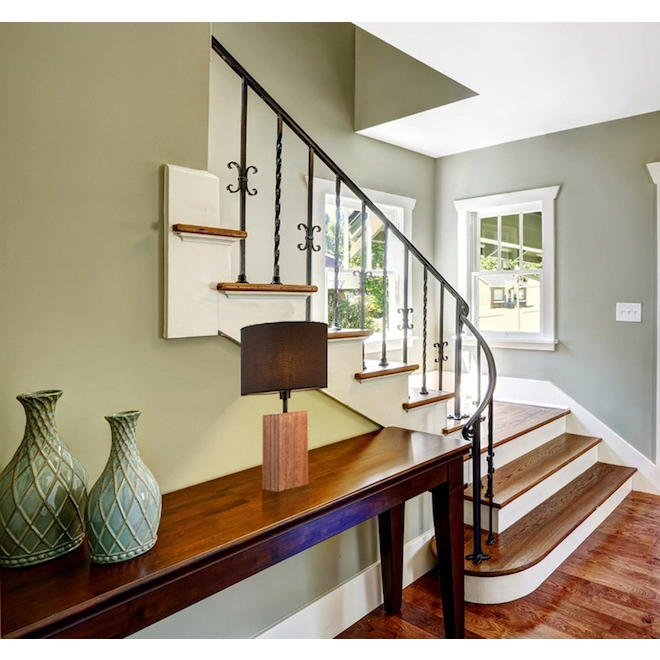 Project Source Table Lamp with Fabric and Wood - 24-in x 15-in - Black and Brown 6 Project Source Table Lamp with Fabric and Wood - 24-in x 15-in - Black and Brown - Image 4