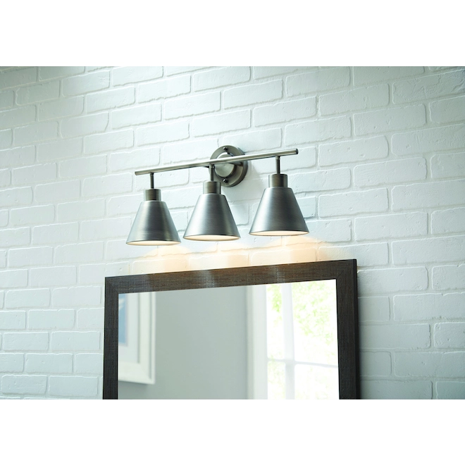 Project Source 3-Light Bathroom Wall Sconce - 22-in - Metal - Iron 5 Project Source 3-Light Bathroom Wall Sconce - 22-in - Metal - Iron - Image 3