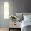 Project Source Floor Lamp with Rice Paper Shade - 69.75-in - Brushed Nickel and White -Project Source Shop 63745009d L