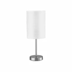 Project Source Table Lamp - 18-in - Metal/Rice Paper - Brushed Nickel/White