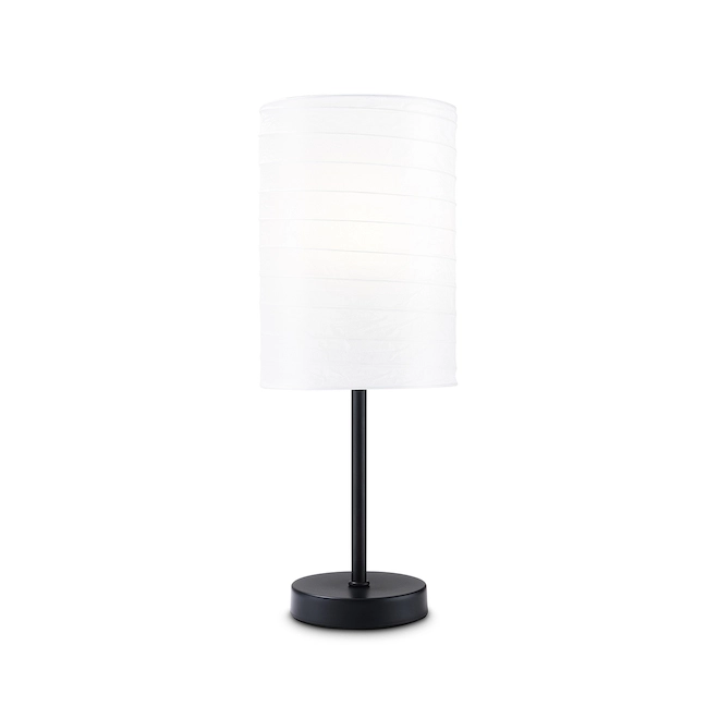 Project Source Table Lamp - 18-in - Rice Paper and Plastic - Matte Black and White 3 Project Source Table Lamp - 18-in - Rice Paper and Plastic - Matte Black and White