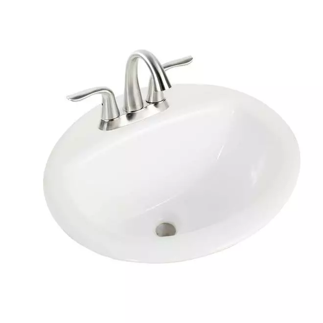 Project Source Velsen Round Drop-in Lavatory - Vitreous China 3 Project Source Velsen Round Drop-in Lavatory - Vitreous China