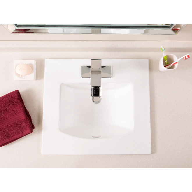 Project Source EZ-FIX Square Drop-in Sink - Porcelain 6 Project Source EZ-FIX Square Drop-in Sink - Porcelain - Image 4