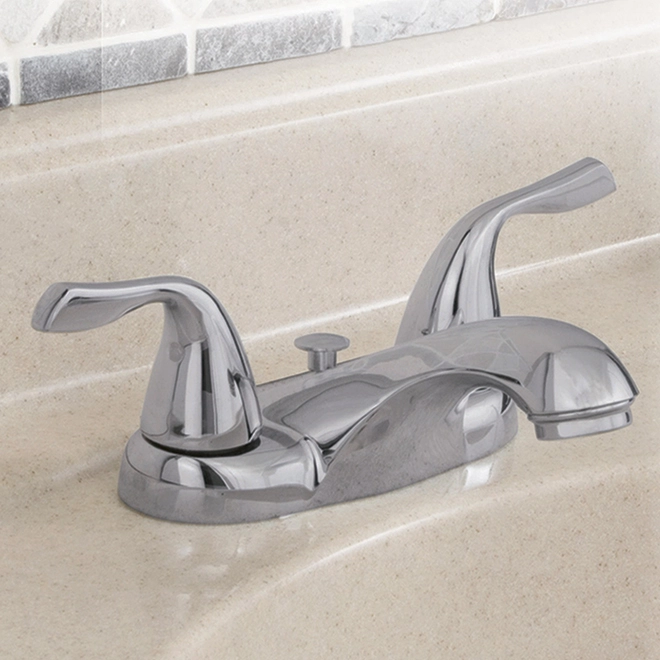 Project Source Lavatory Faucet - Polished Chrome - 2 Handles - Transitional 4 Project Source Lavatory Faucet - Polished Chrome - 2 Handles - Transitional - Image 2