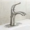 Project Source Qino Bathroom Faucet with Deck Plate and Drain - Brushed Nickel -Project Source Shop 80375096b L
