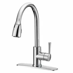Project Source Kitchen Faucet with Pull-Down Spout - 1 Handle - Chrome