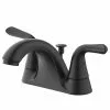 Project Source Matte Black 2-handle 4-in Centerset WaterSense Bathroom Sink Faucet with Drain -Project Source Shop 80375187 L